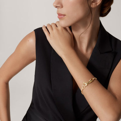 [AURORA]PANTHERE HALF DIAMOND ON CHAIN BRACELET