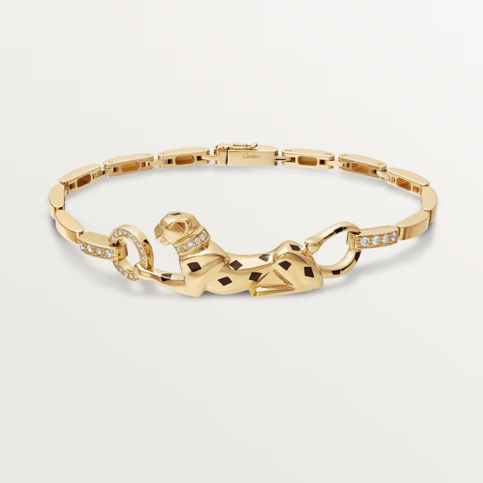 [AURORA]PANTHERE HALF DIAMOND ON CHAIN BRACELET