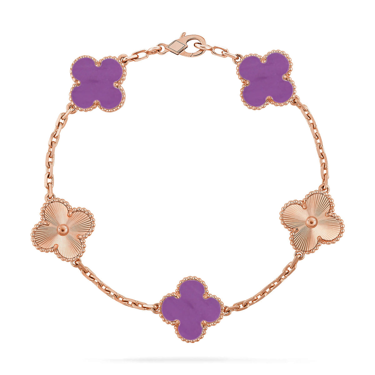 [AURORA] CLOVER 5 MOTIF VIOLET BRACELET COLLECTION