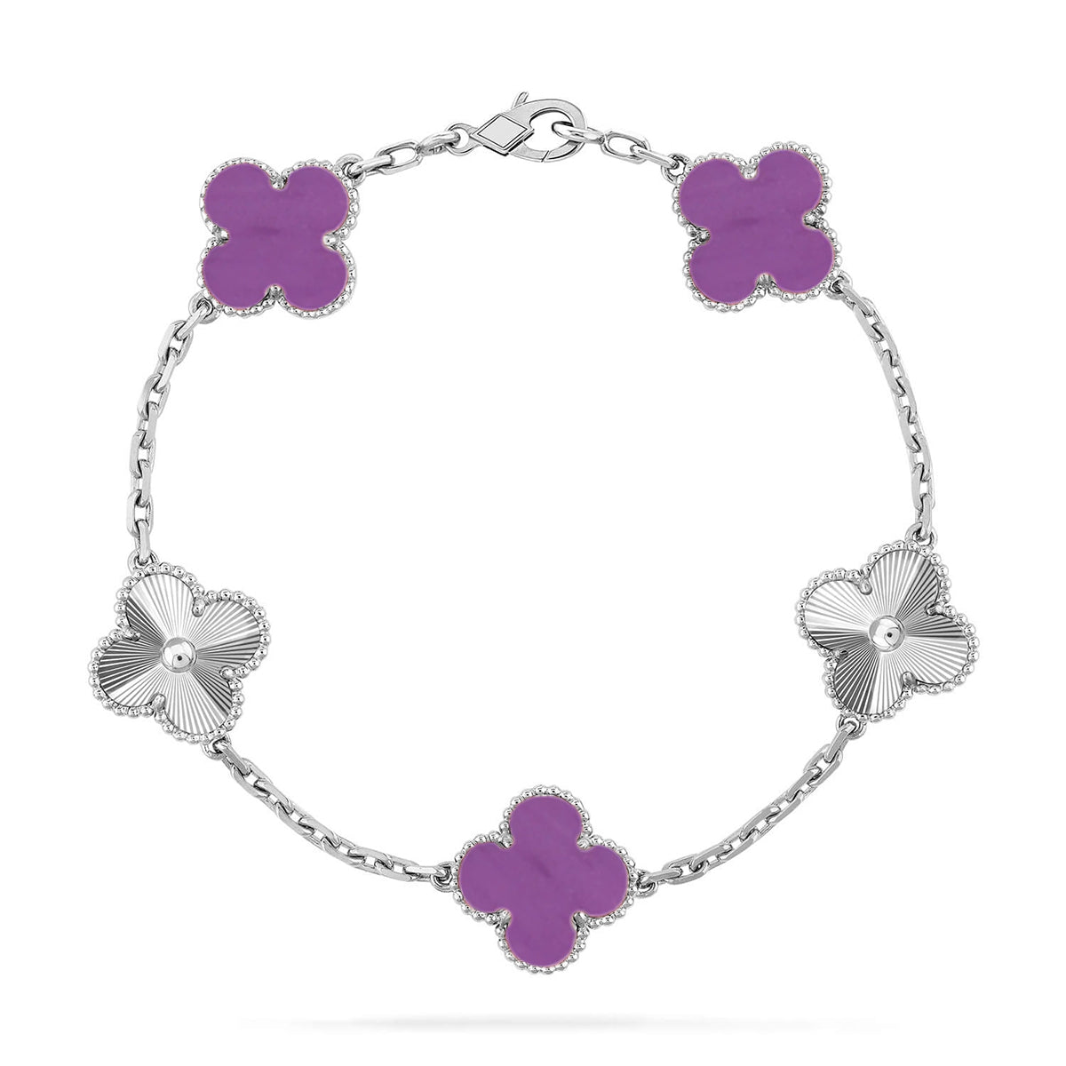 [AURORA] CLOVER 5 MOTIF VIOLET BRACELET COLLECTION