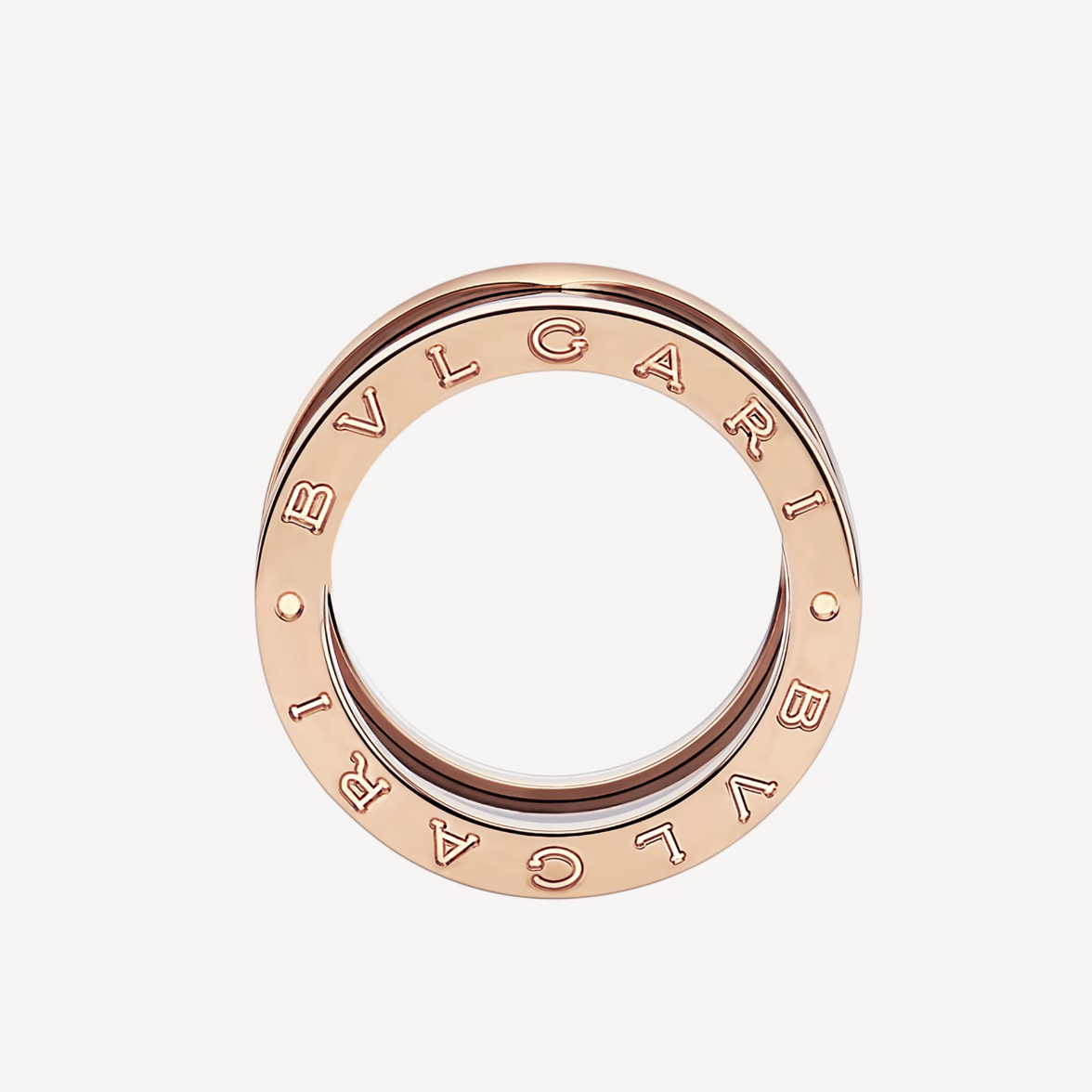 [Baslove]ZERO 1 FOUR-BAND LOOPS AND BLACK CERAMIC SPIRAL PINK GOLD RING