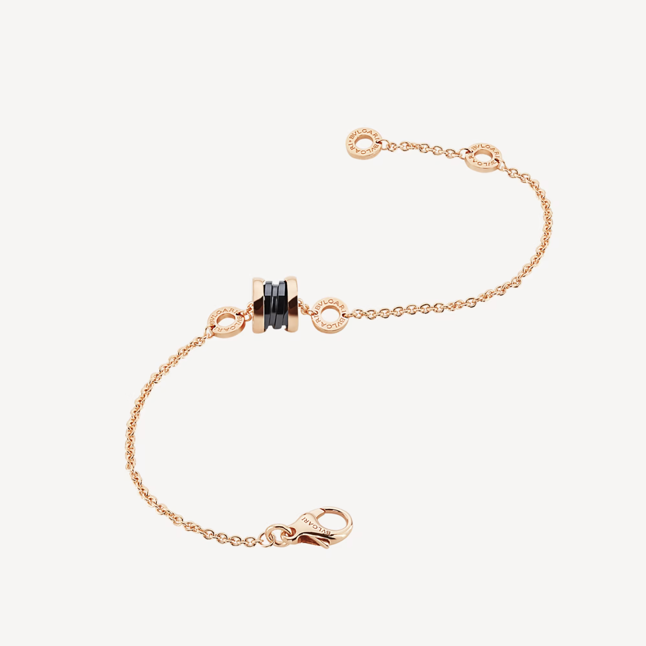 [Baslove]ZERO 1 SOFT PINK GOLD AND BLACK CERAMIC BRACELET