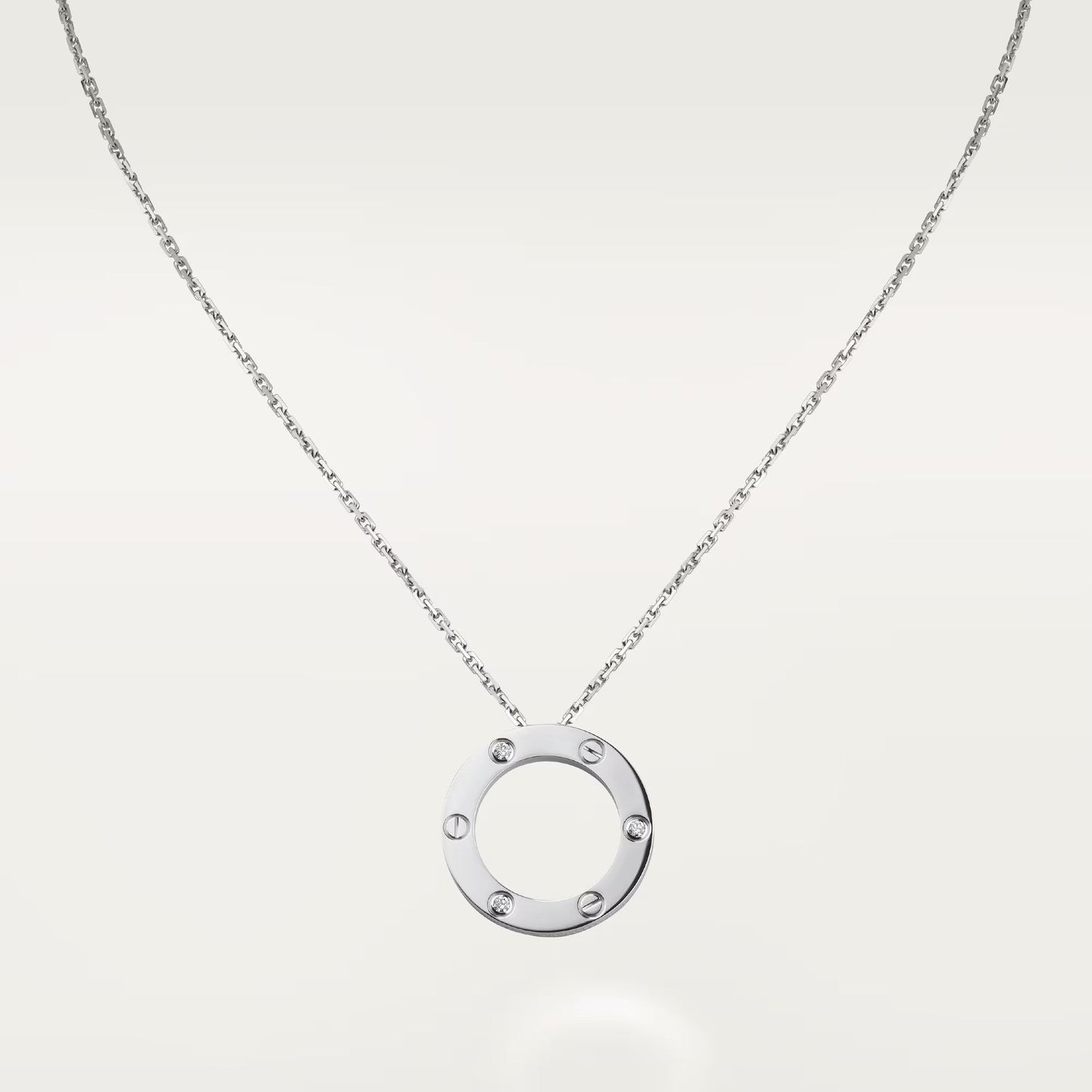 [AURORA]LOVE NECKLACE 16MM 3 DIAMONDS