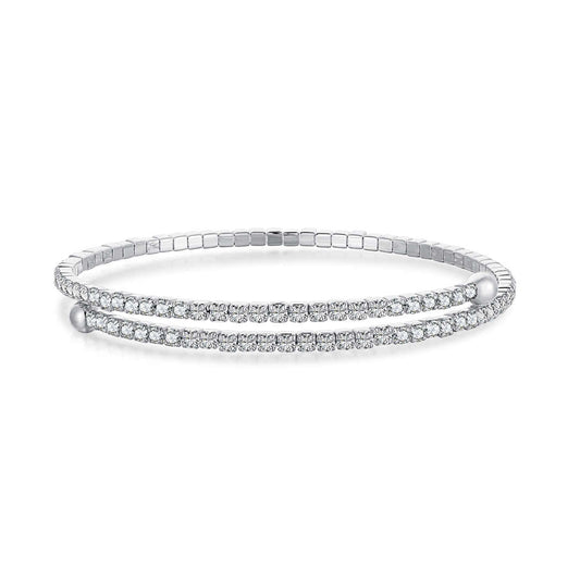 [Baslove]Row of Diamonds Round Fashion Bracelet