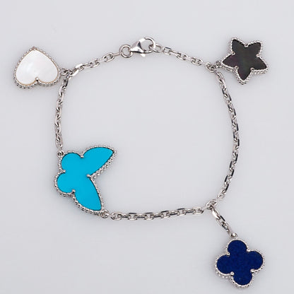 [Baslove]LUCKY SPRING SILVER BRACELET 4 MOTIF