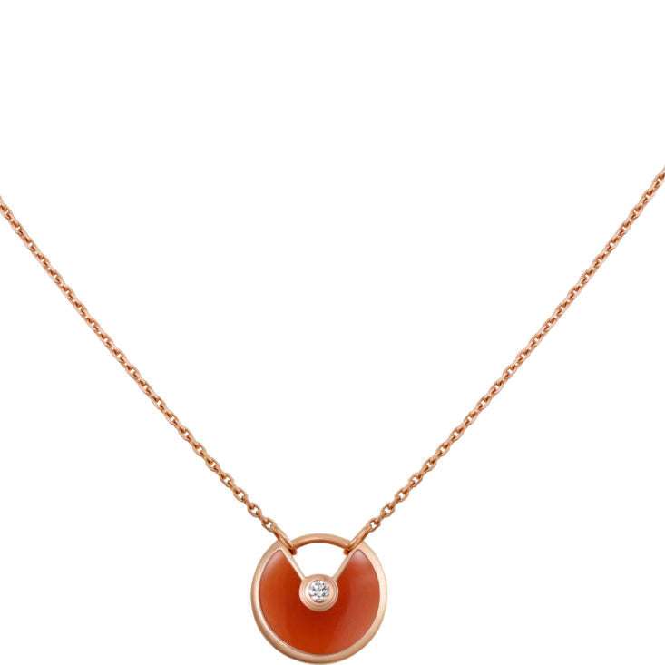 [Baslove]AMULETTE GOLD CARNELIAN ONYX NECKLACE