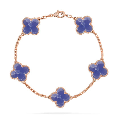 [AURORA]CLOVER 5 MOTIF BLUE VEINS BRACELET COLLECTION