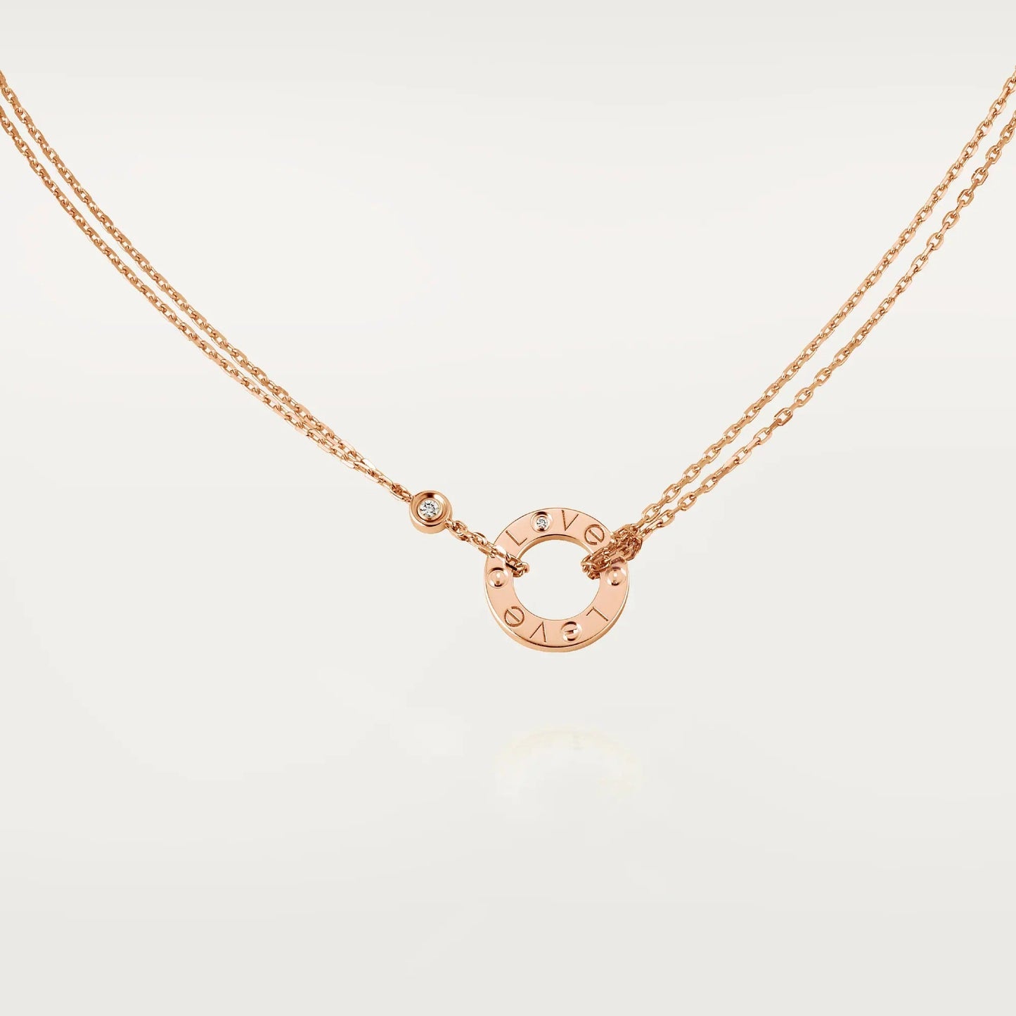 [AURORA]LOVE NECKLACE 16MM 2 DIAMONDS