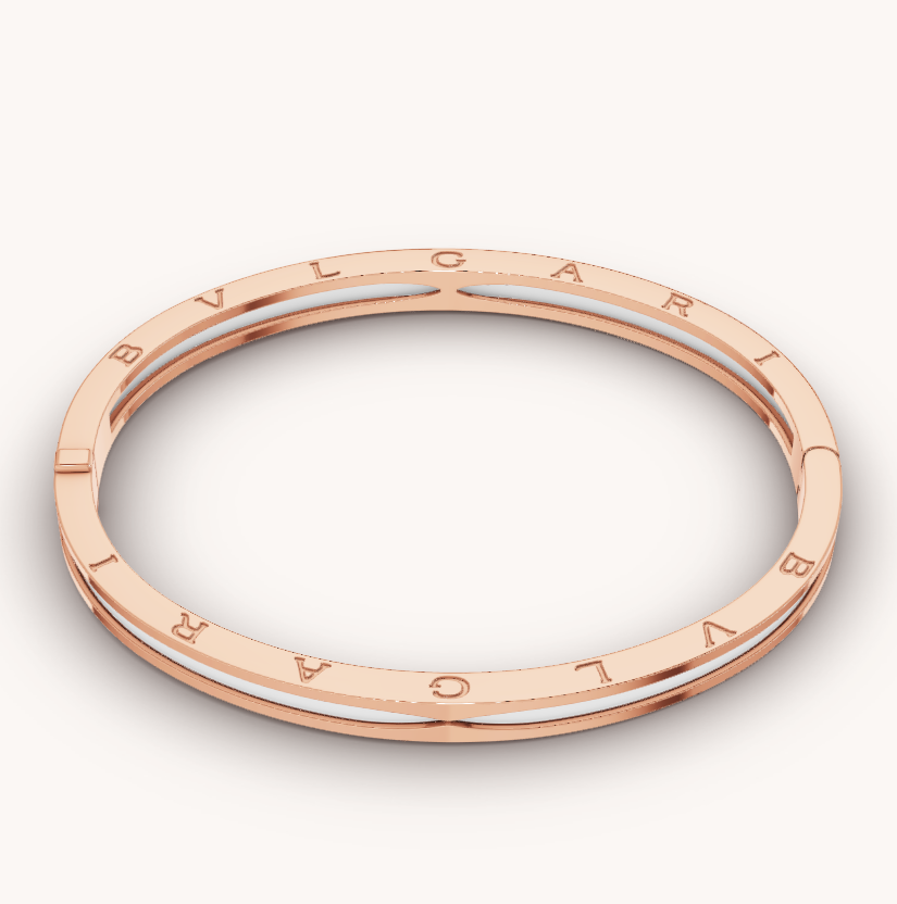 [Baslove]ZERO 1 PINK GOLD WITH WHITE CERAMIC BRACELET