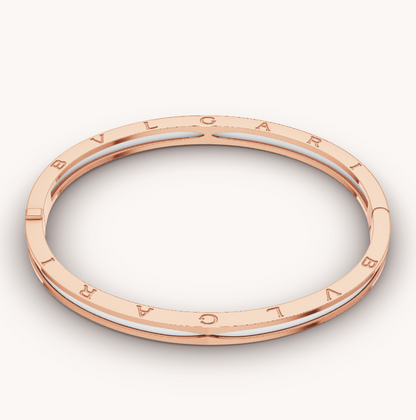 [Baslove]ZERO 1 PINK GOLD WITH WHITE CERAMIC BRACELET