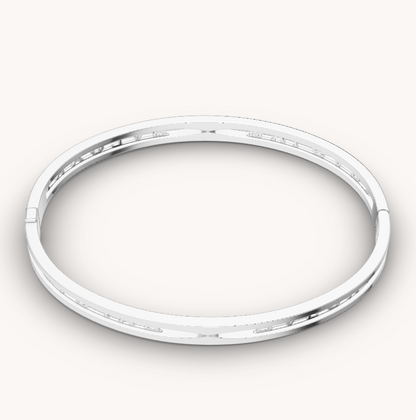 [Baslove]ZERO 1 SPIRAL LOGO SILVER BRACELET