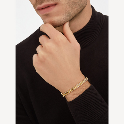 [Baslove]ZERO 1 SPIRAL AND PAVED DIAMOND GOLD BRACELET