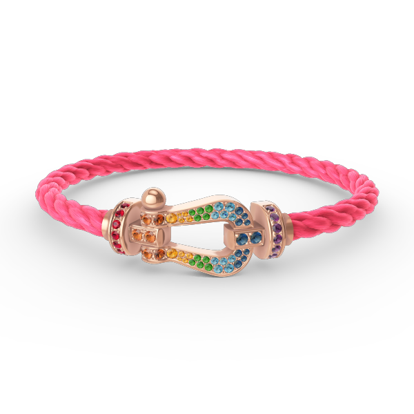 [Baslove]FORCE LARGE HORSESHOE  COLORED DIAMOND BRACELET ROSE GOLD