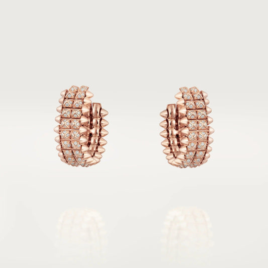 [AURORA]CLASH 9.2MM FULL DIAMOND DOUBLE ROW EARRINGS