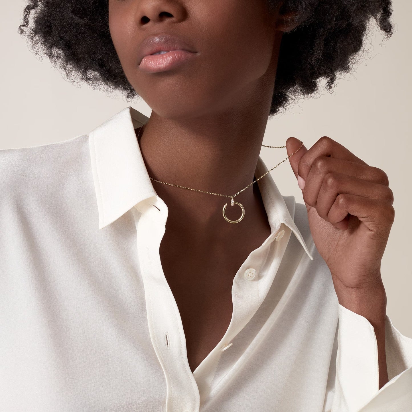 [AURORA]JUSTE NECKLACE HALF DIAMOND