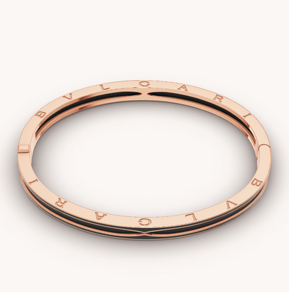 [Baslove]ZERO 1 PINK GOLD WITH MATTE BLACK CERAMIC BRACELET