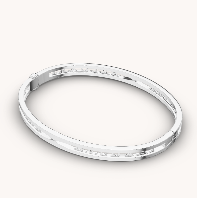 [Baslove]ZERO 1 SPIRAL LOGO SILVER BRACELET