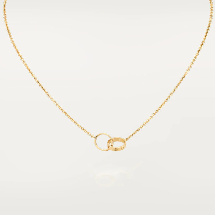 [Baslove]LOVE NECKLACE DOUBLE RING GOLD