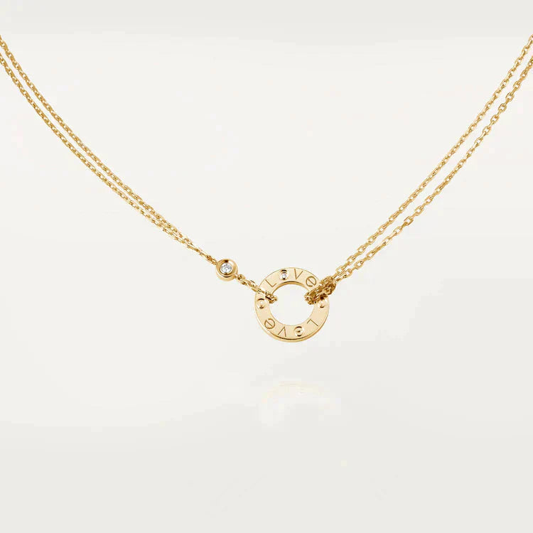 [Baslove]LOVE NECKLACE 16MM 2 DIAMONDS