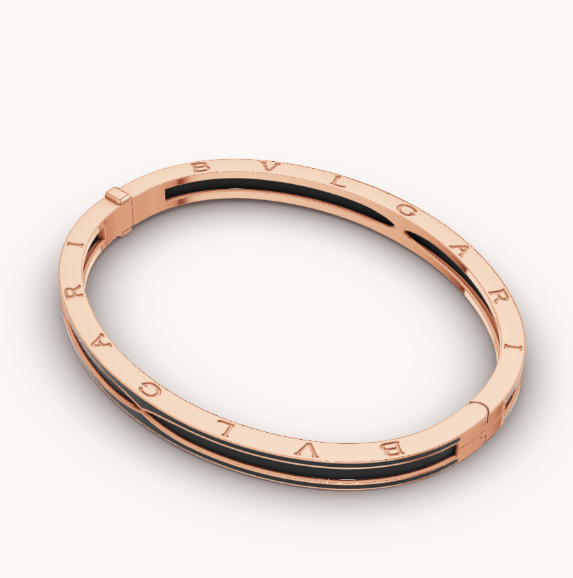 [Baslove]ZERO 1 PINK GOLD WITH MATTE BLACK CERAMIC BRACELET