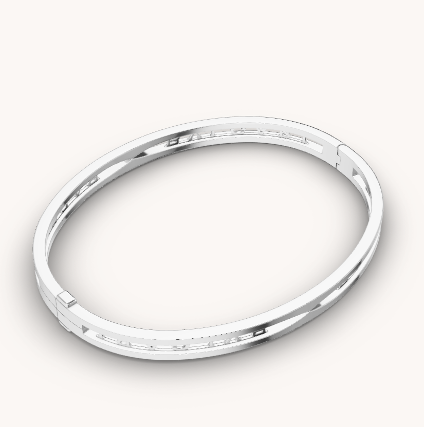 [Baslove]ZERO 1 SPIRAL LOGO SILVER BRACELET