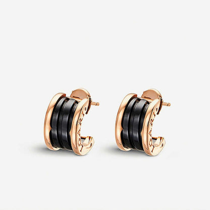 [Baslove]ZERO 1 PINK GOLD CERAMIC EARRINGS