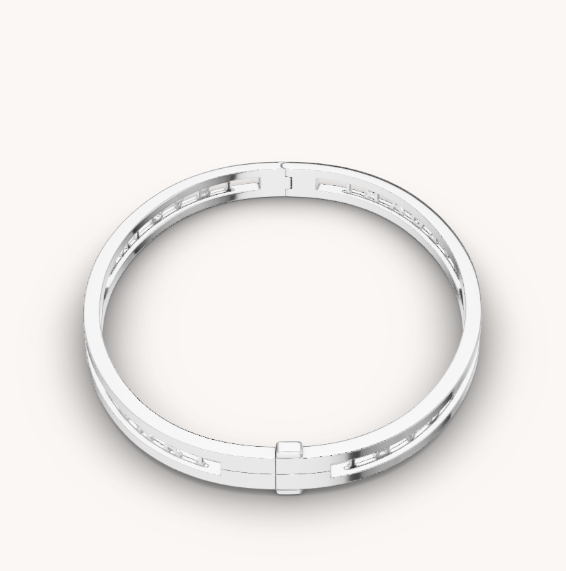 [Baslove]ZERO 1 SPIRAL LOGO SILVER BRACELET