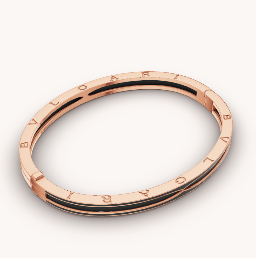 [Baslove]ZERO 1 PINK GOLD WITH MATTE BLACK CERAMIC BRACELET