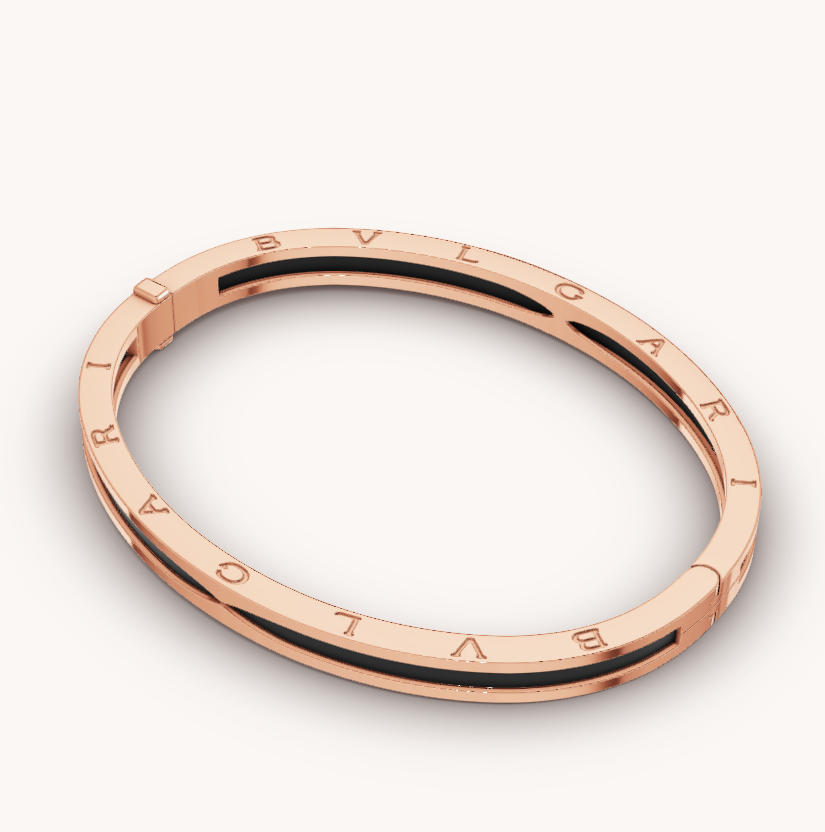 [Baslove]ZERO 1 PINK GOLD WITH BLACK CERAMIC BRACELET