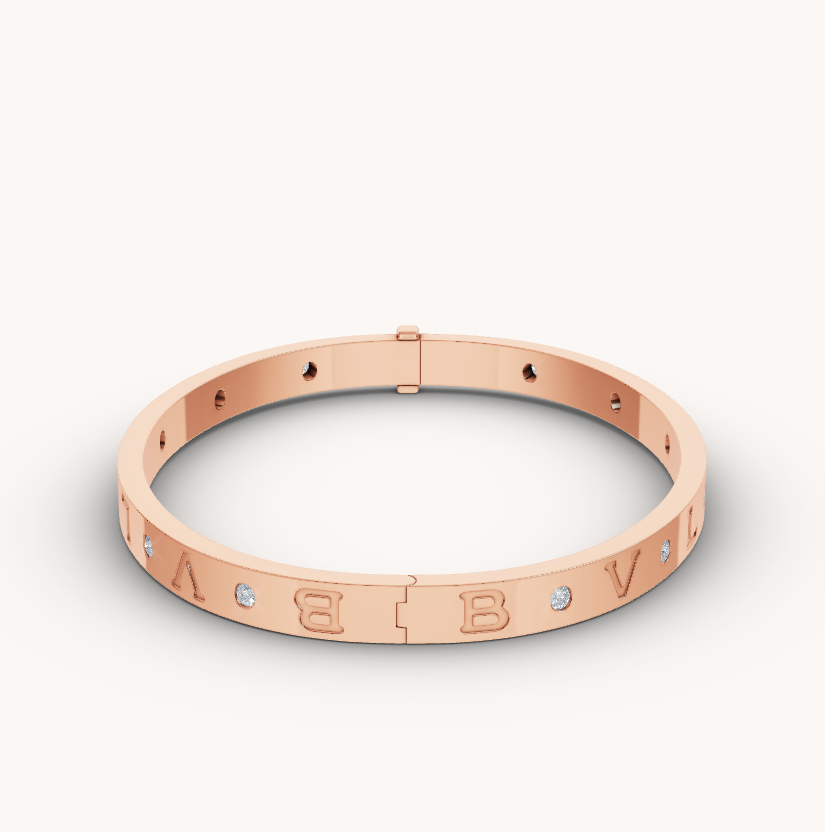 [Baslove]ZERO 1 PINK GOLD 12 DIAMONDS BRACELET