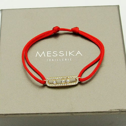 [AURORA]Messika Care(s) pink cord pavé bracelet