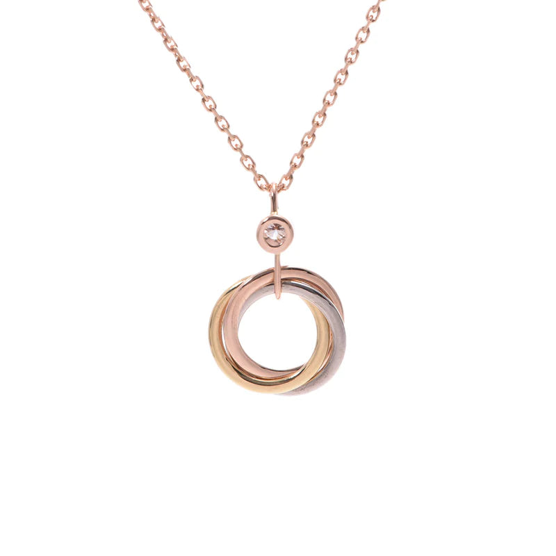 [Baslove]TRINITY SILVER GOLD PINK GOLD NECKLACE