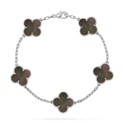 [AURORA]CLOVER 5 MOTIF GRAY MOP BRACELET COLLECTION