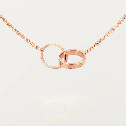 [AURORA]LOVE DOUBLE RING NECKLACE