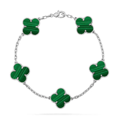 [AURORA]CLOVER 5 MOTIF MALACHITE BRACELET COLLECTION