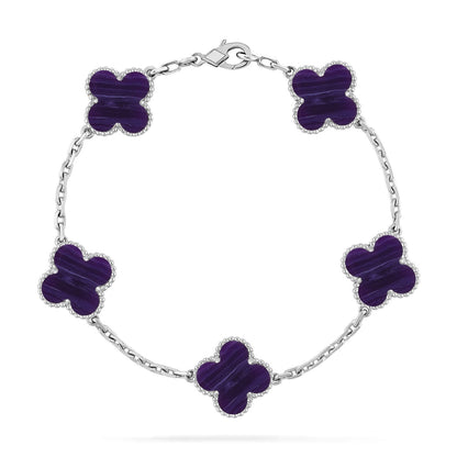 [AURORA]CLOVER 5 MOTIF PURPLE STRIPES BRACELET COLLECTION