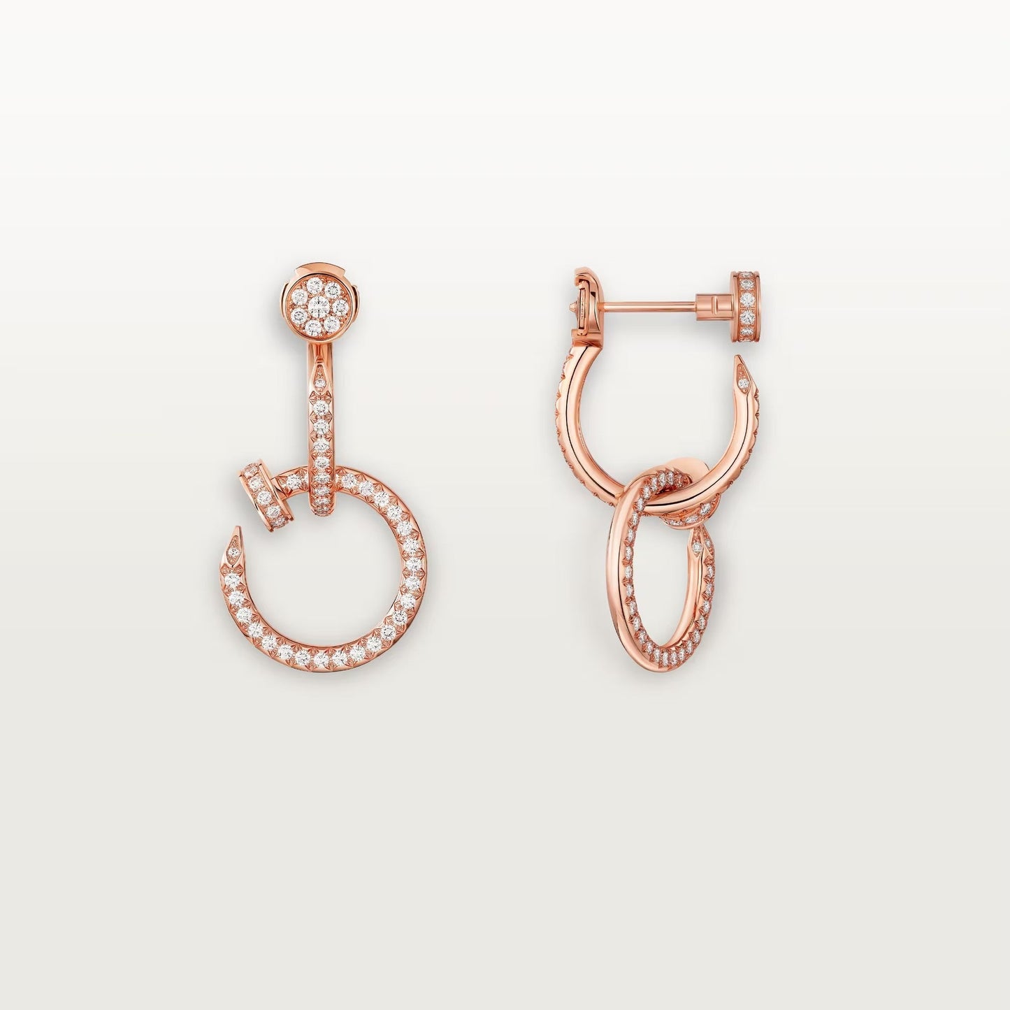 [AURORA]JUSTE FULL DIAMOND DOUBLE EARRINGS