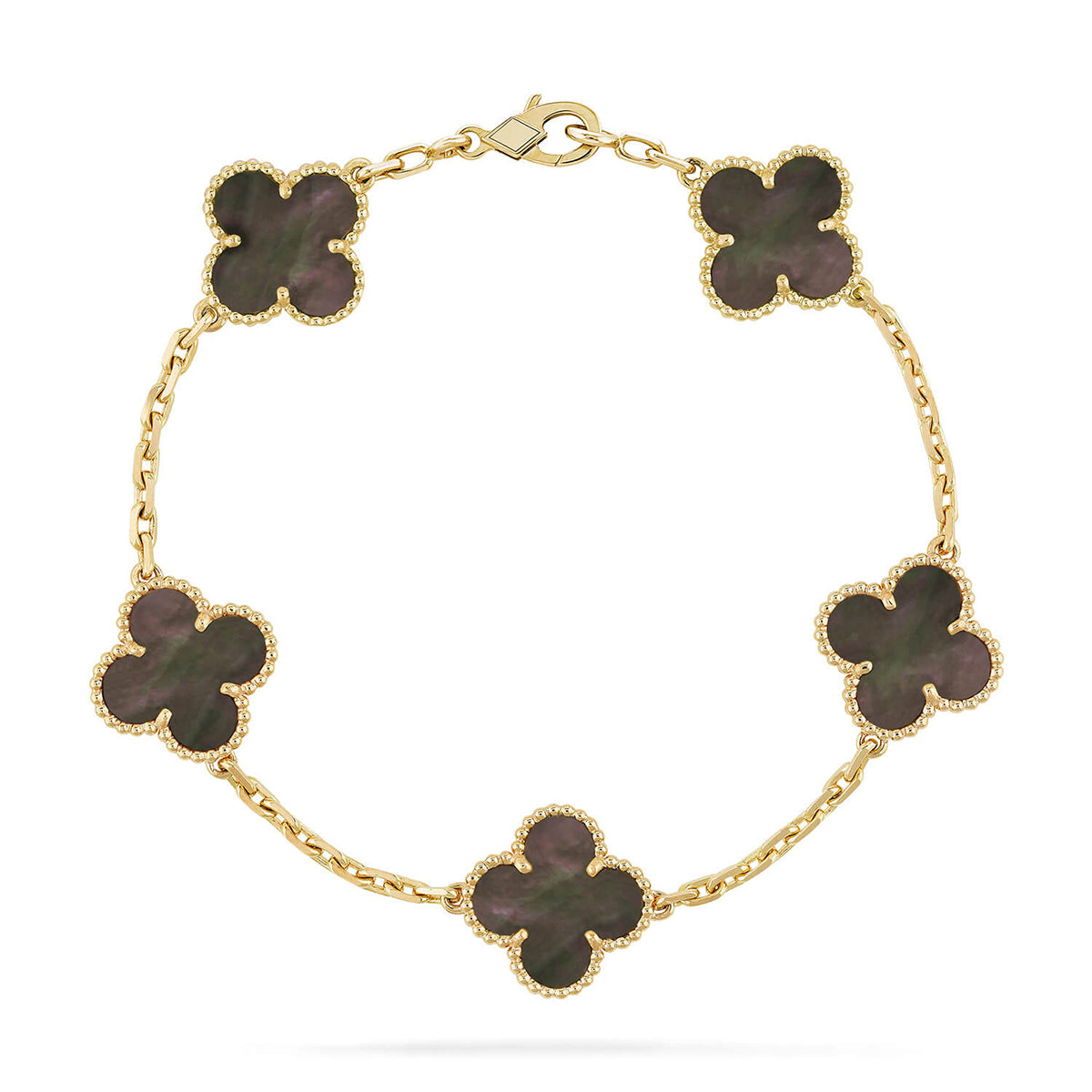 [AURORA]CLOVER 5 MOTIF GRAY MOP BRACELET COLLECTION
