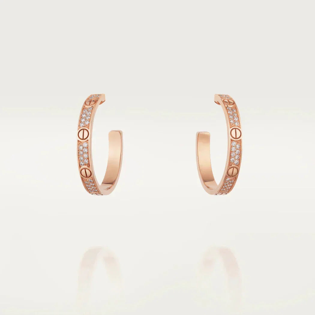 [AURORA]LOVE EARRINGS 3.6MM DIAMOND PAVED