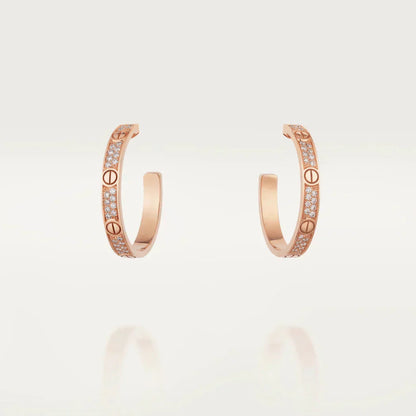 [AURORA]LOVE EARRINGS 3.6MM DIAMOND PAVED
