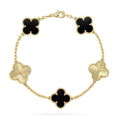 [AURORA]CLOVER 5 MOTIF ONYXS BRACELET COLLECTION