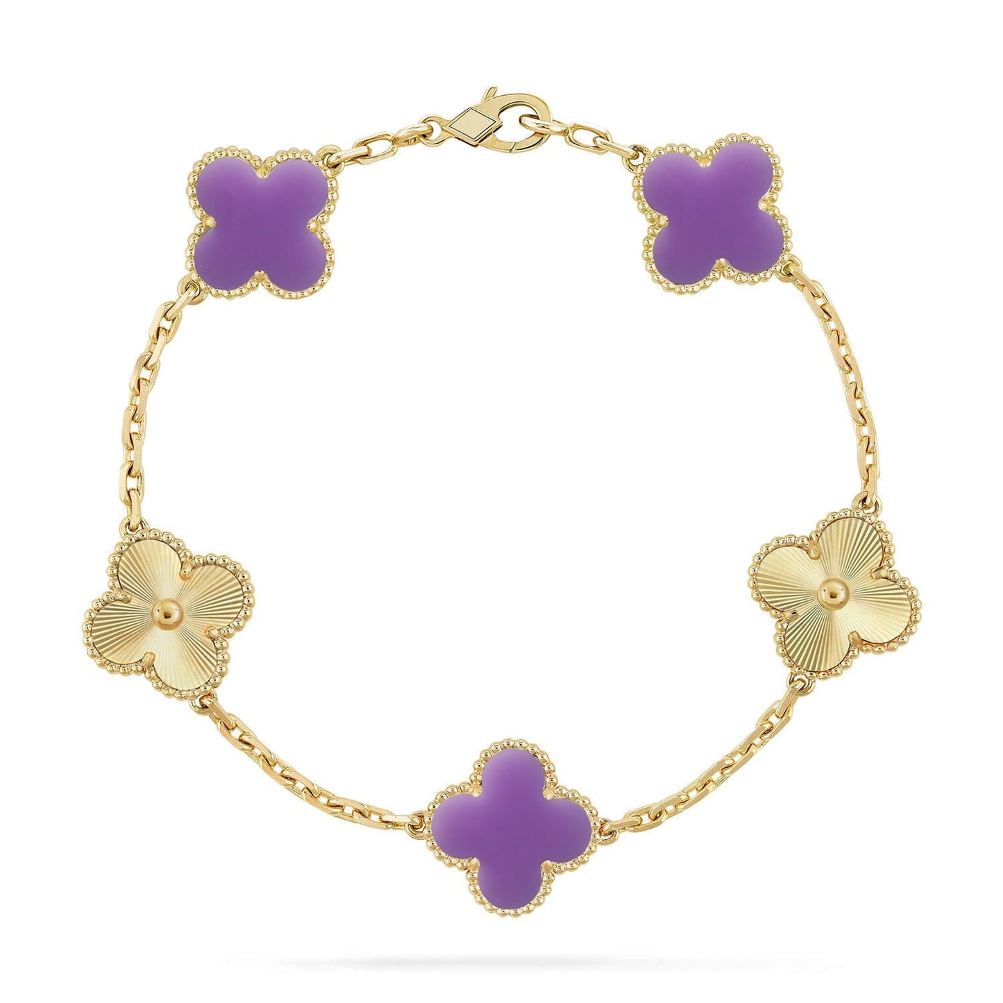 [AURORA]CLOVER 5 MOTIF LIGHT PURPLE BRACELET COLLECTION