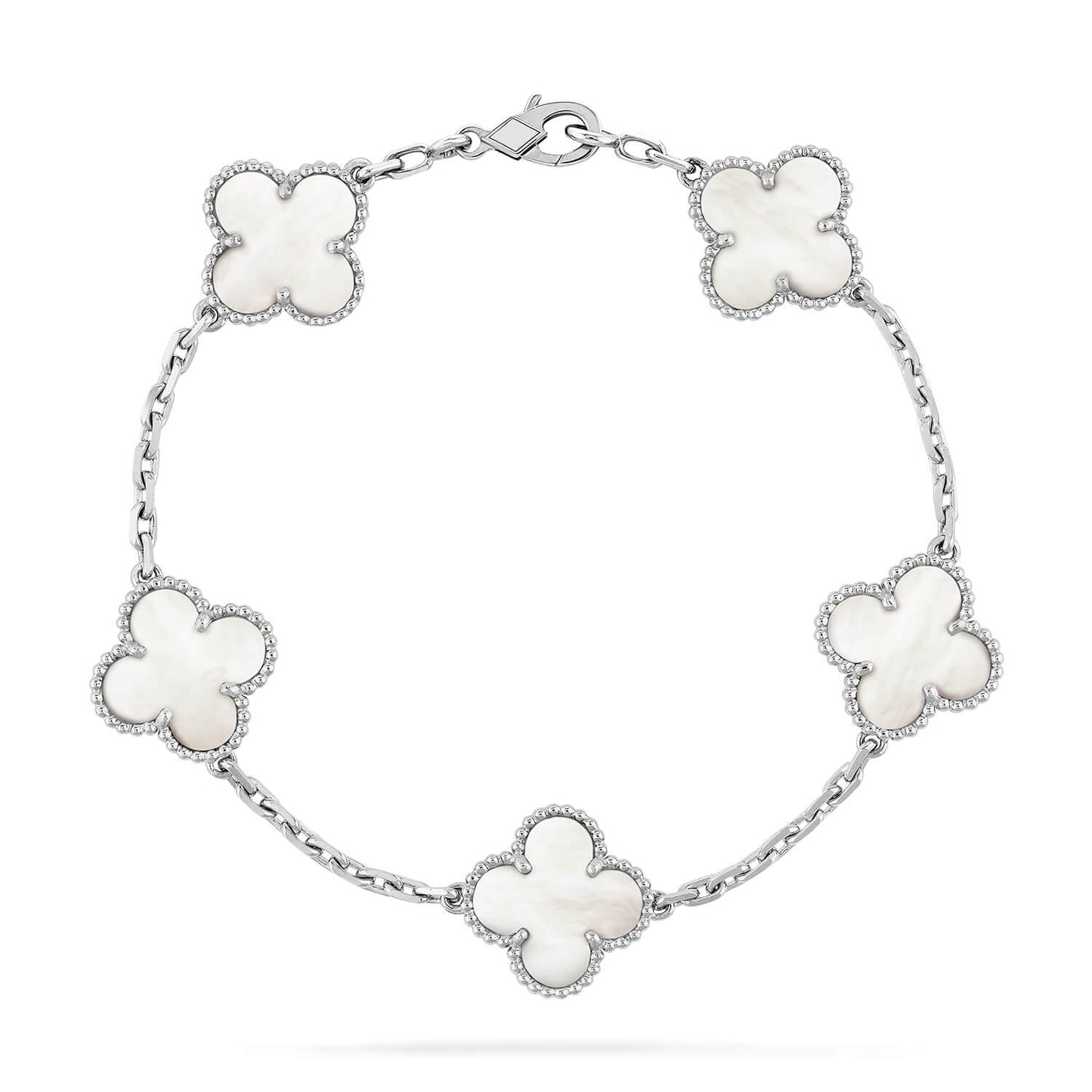 [Baslove]CLOVER SILVER MOP 5 MOTIF BRACELET