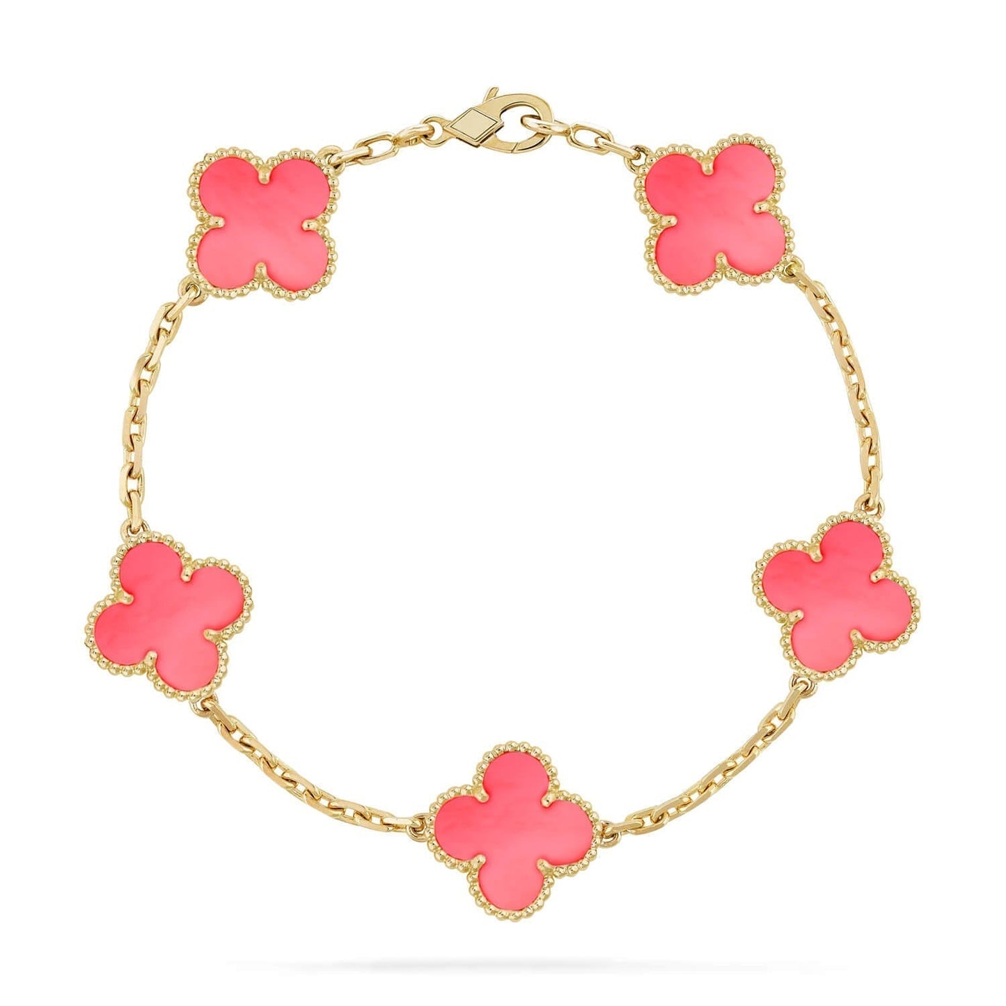 [Baslove]CLOVER 5 PINK MOP BRACELET