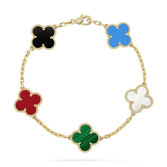 [Baslove]CLOVER 5 MOTIFS MULTICOLOR  BRACELET