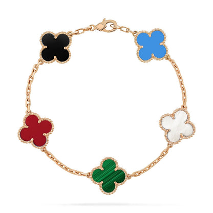 [AURORA]CLOVER 5 MOTIFS MULTICOLOR BRACELET