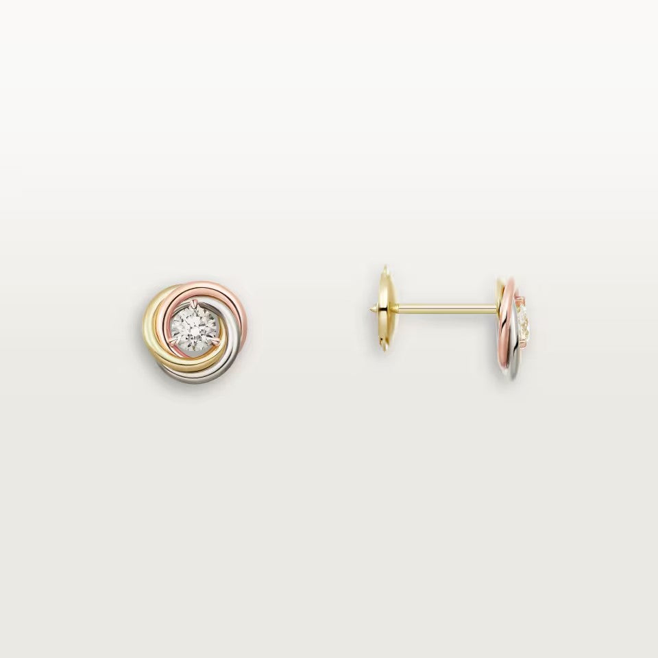 [AURORA]TRINITY STUD DIAMOND EARRINGS