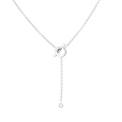 [Baslove]FINESSE SILVER DIAMOND NECKLACE