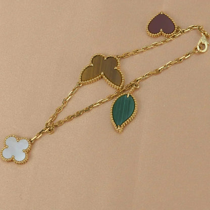 [Baslove]LUCKY SPRING 5 MOTIF GOLD BRACELET