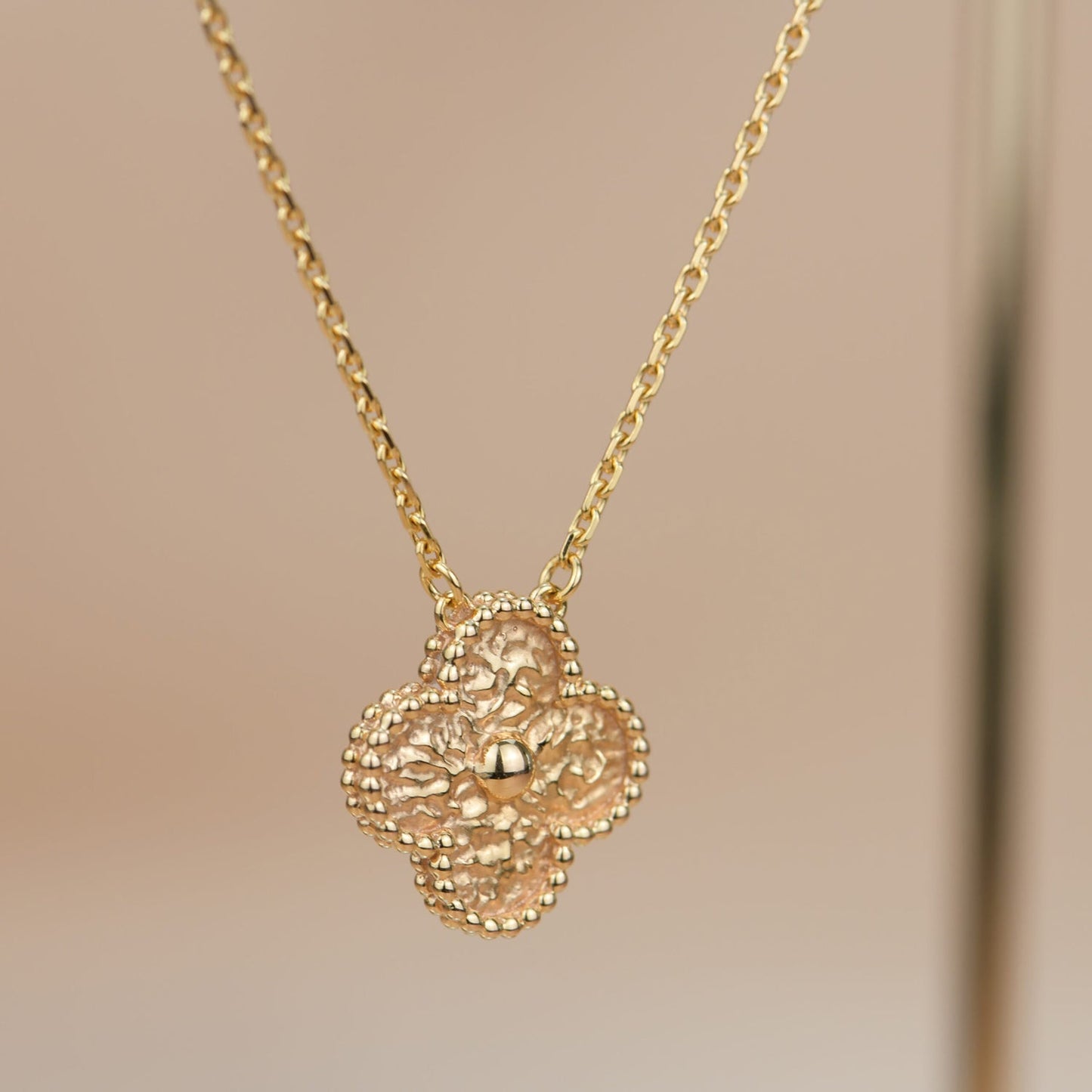 [Baslove]CLOVER 15MM  BRONZING NECKLACE